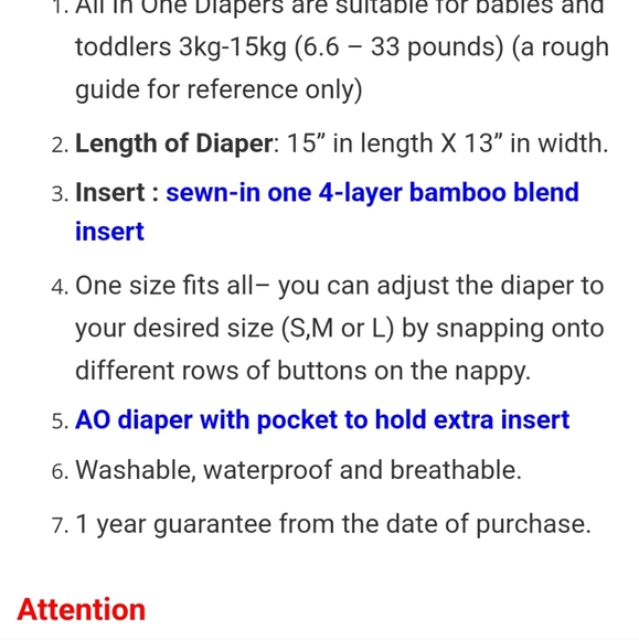 Alva baby cloth diapers all in one fit and inserts - Picture 3 of 12